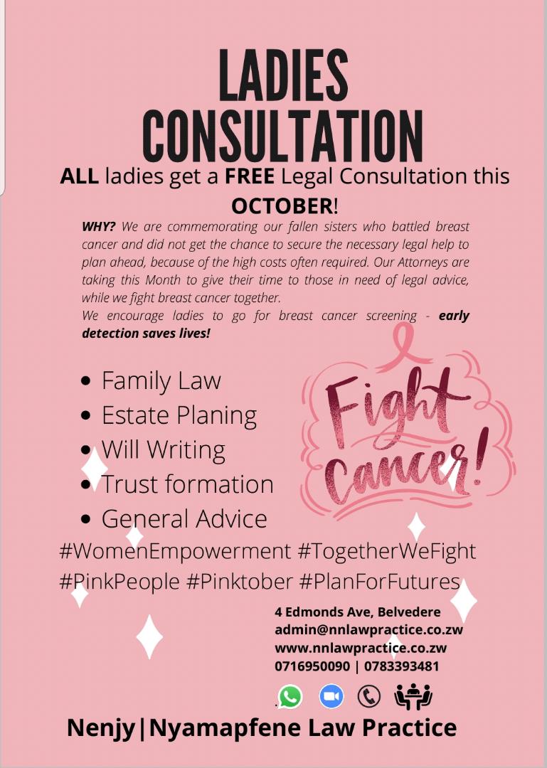 Free Legal Consultation for All Ladies this October